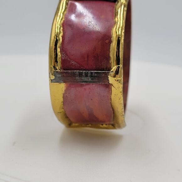 Cuff Bracelet Red Gold Handmade Copper & Brass Bangle Statement Bracelet - Picture 7 of 13
